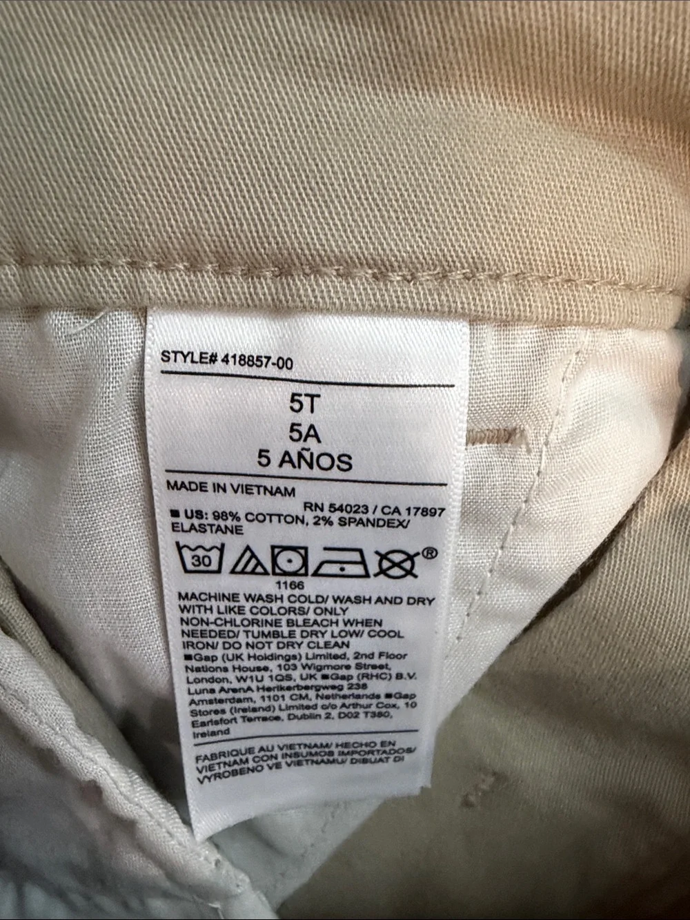 Boy's Old Navy size 5T Khakis X2